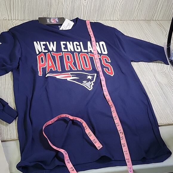 New England Patriots NFL Navy Long Sleeve Tee Shirt Adult Size Medium NWT - Picture 10 of 12